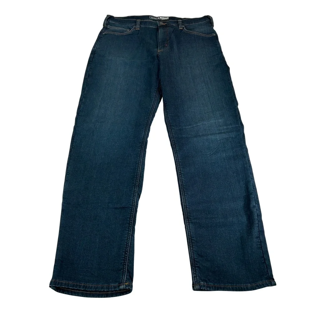 Carhartt Rugged Flex Relaxed Fit Fleece Lined Jeans Blue 36x34 BD4939-M NEW